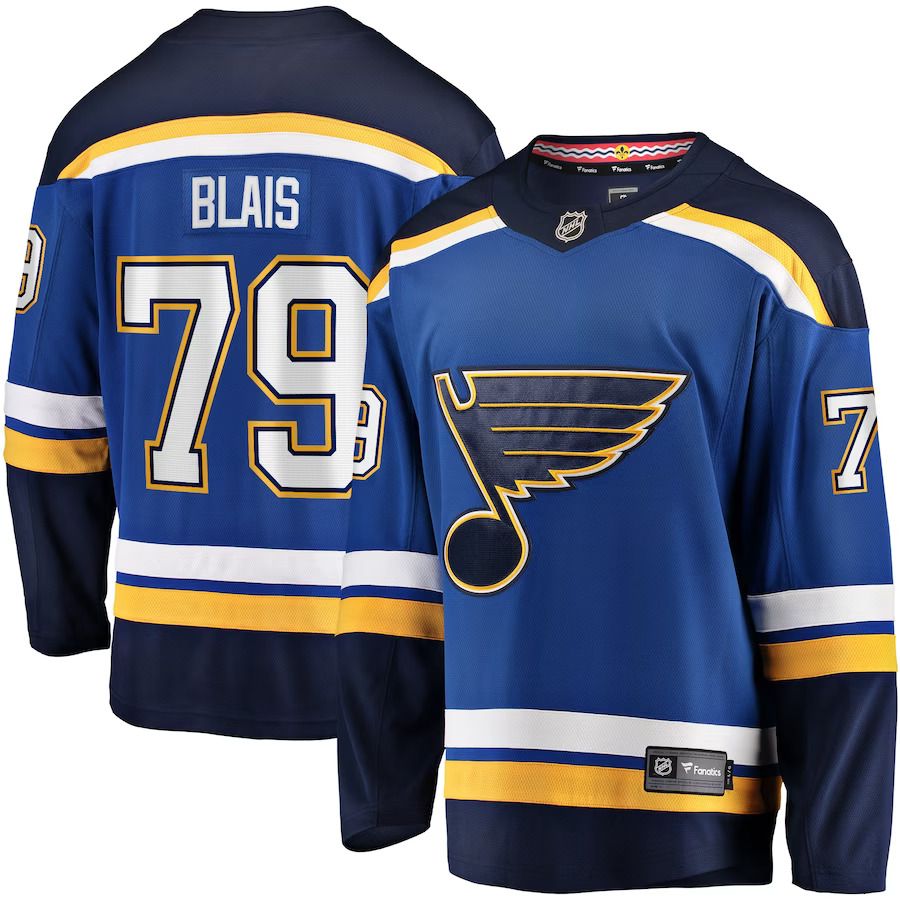 Men St. Louis Blues #79 Sammy Blais Fanatics Branded Blue Home Breakaway NHL Jersey